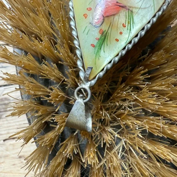 🌈SOLD🌈Vintage Two Sided Hand Painted Bird Scene Horse Scene Pendant - Picture 6 of 12